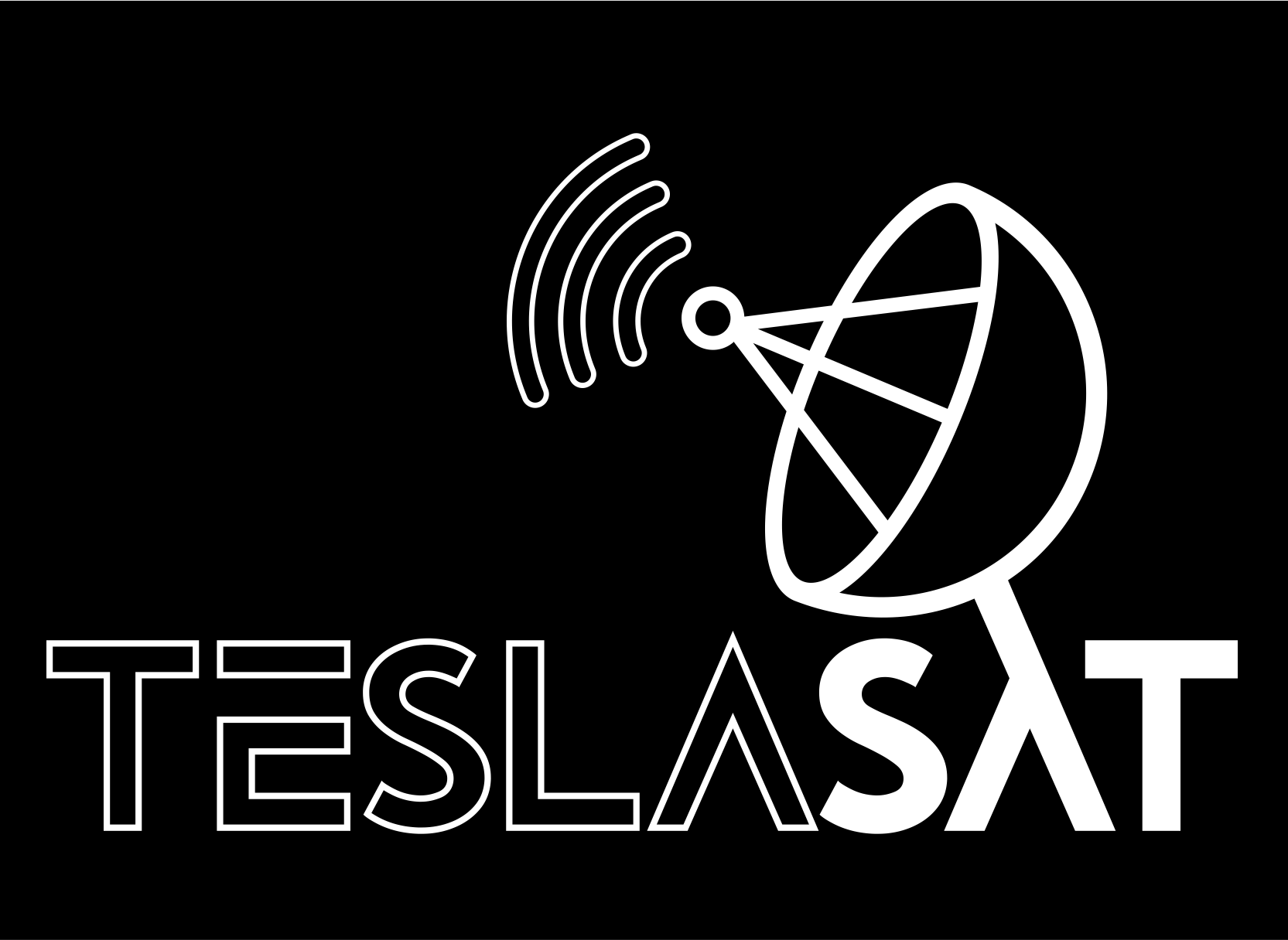 TeslaSat white logo